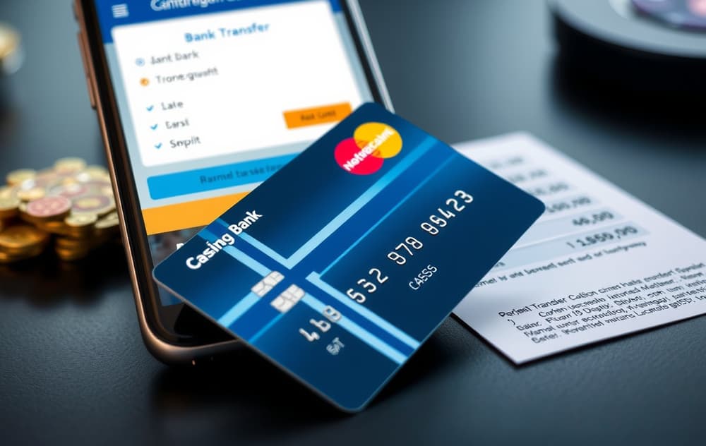 Norsk bankkort og mobil med uttaksbekreftelse fra casino